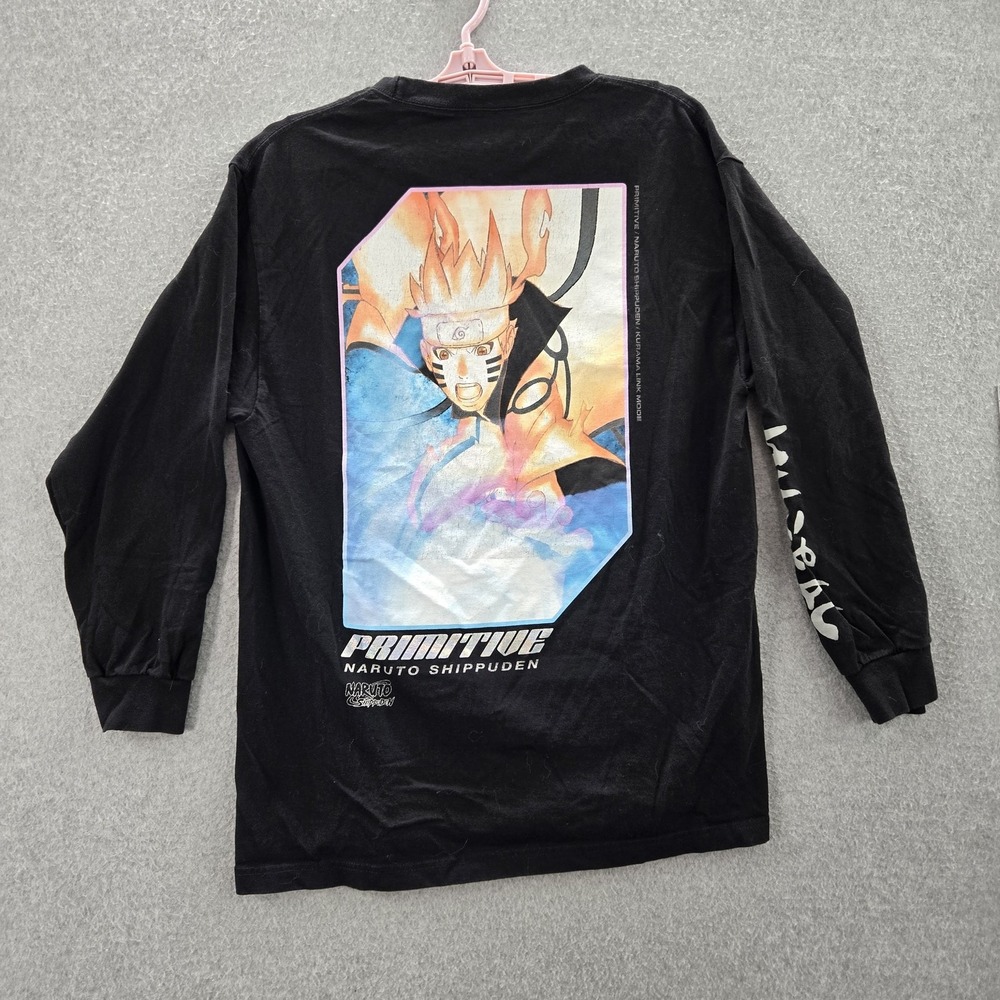 Primitive Shirt M Black Long‎ Sleeve Graphic Print Naruto Shippuden Anime Tee